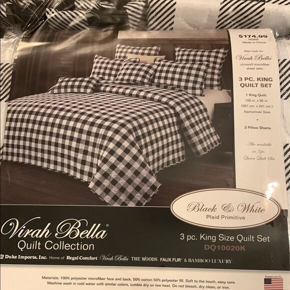 Viral Bella 3-Piece King Plaid Quilt Set 105"X95" NWT - Picture 1 of 8